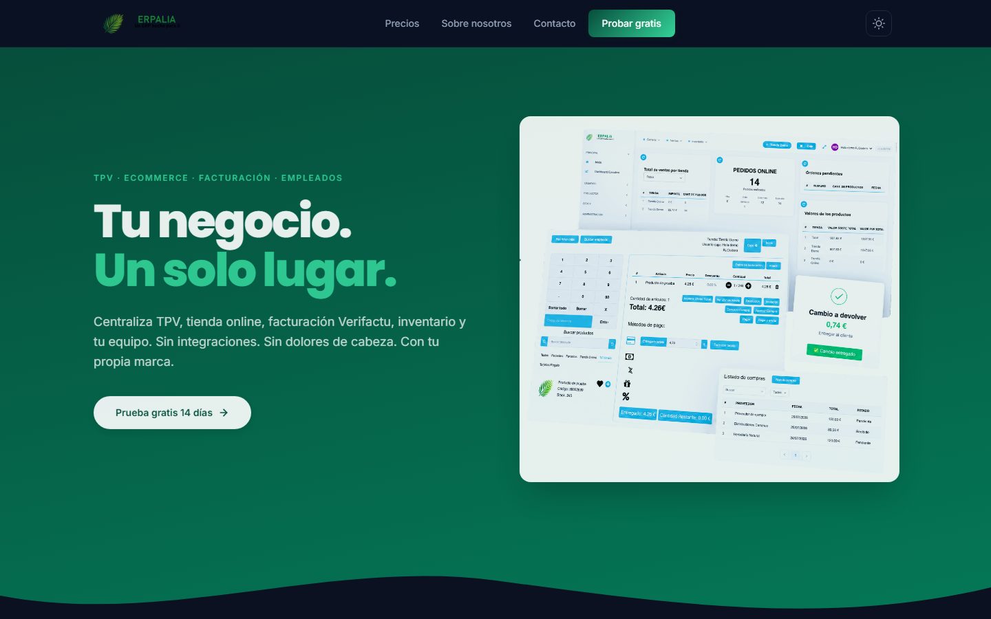 ERPalia — ERP multi-tienda con ecommerce, TPV, facturación y RRHH